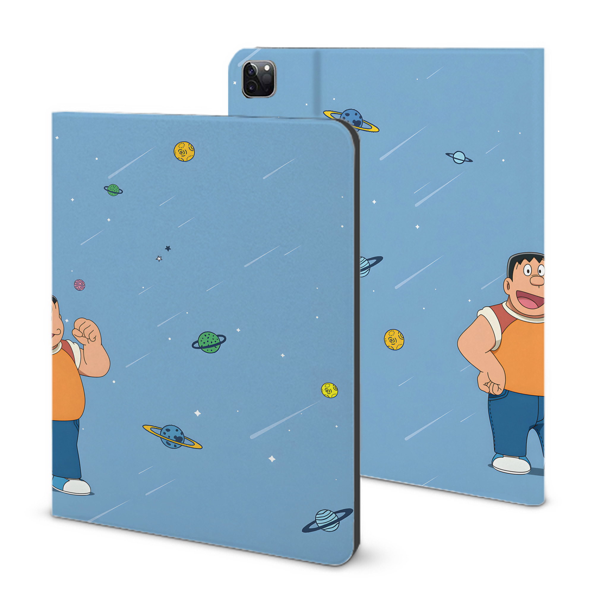 （画像用） ドラえもん Doraemon IPad ケース ブック型 PUレザー TPU 耐衝撃 軽量 薄型 ペン収納なし 全面保護 IPad 各モデル対応